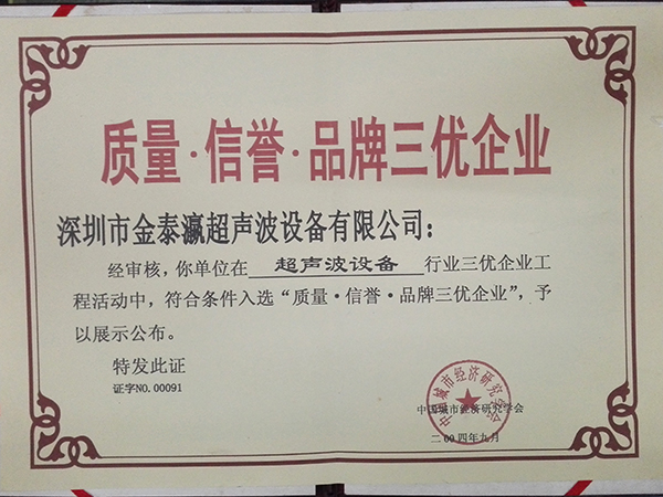 金泰瀛-三優(yōu)企業(yè)證書(shū)